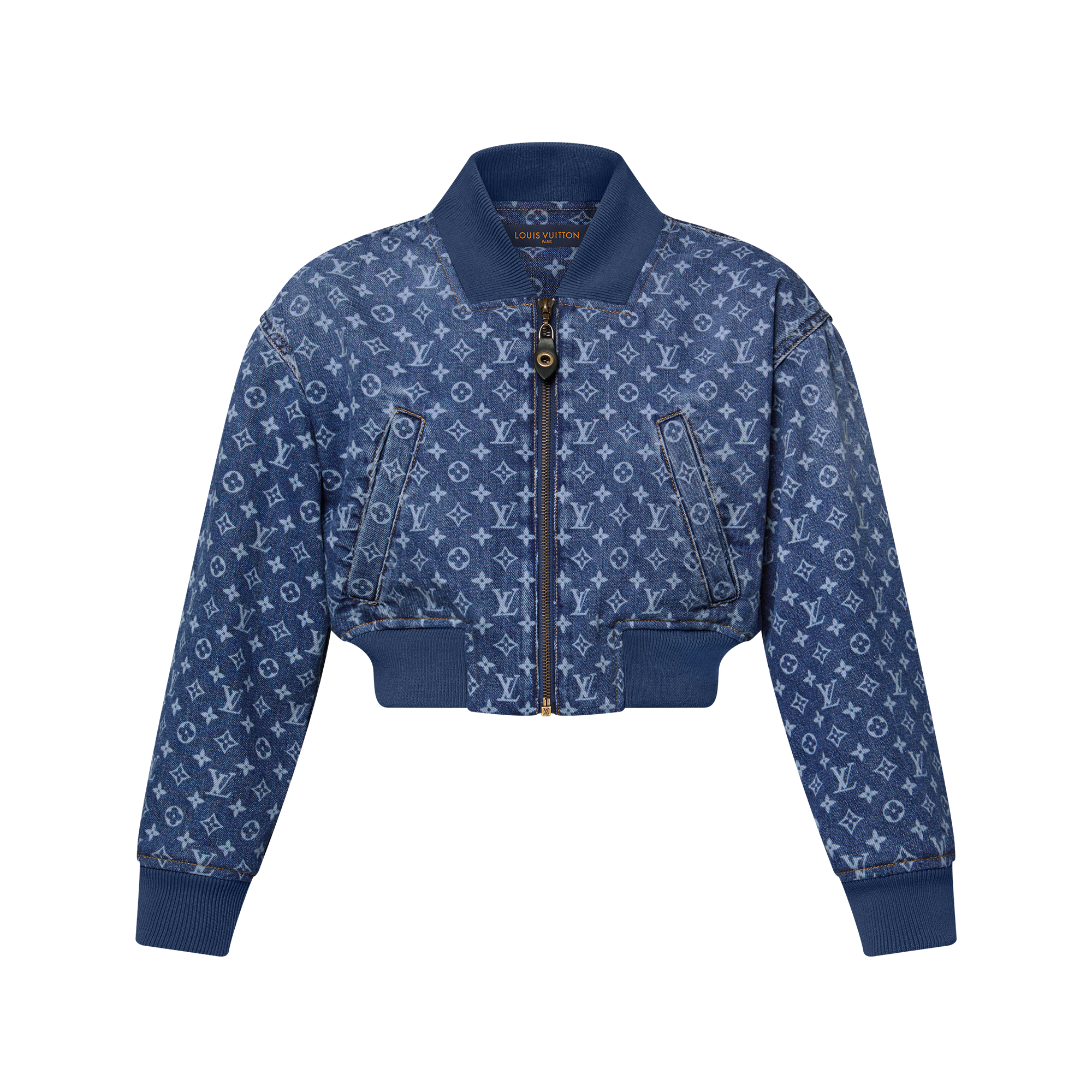 Cropped Monogram Denim Bomber Jacket - Women - Ready-to-Wear